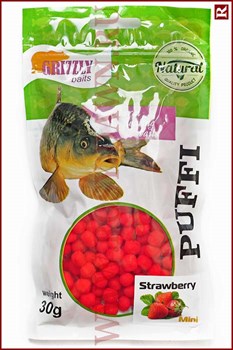 Grizzly Baits Puffi 30гр, клубника - фото 16434