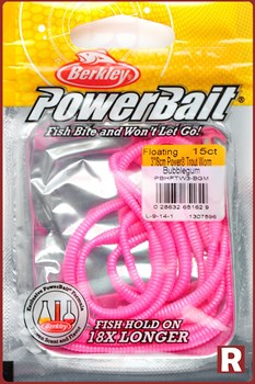 Berkley PowerBait Trout Worm (Bubblegum)