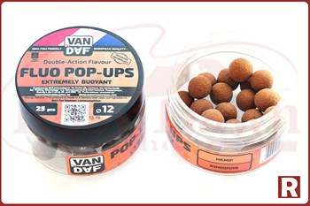 Плавающие бойлы Van Daf Fluo Pop-Ups 12мм, 25шт, конопля - фото 8929